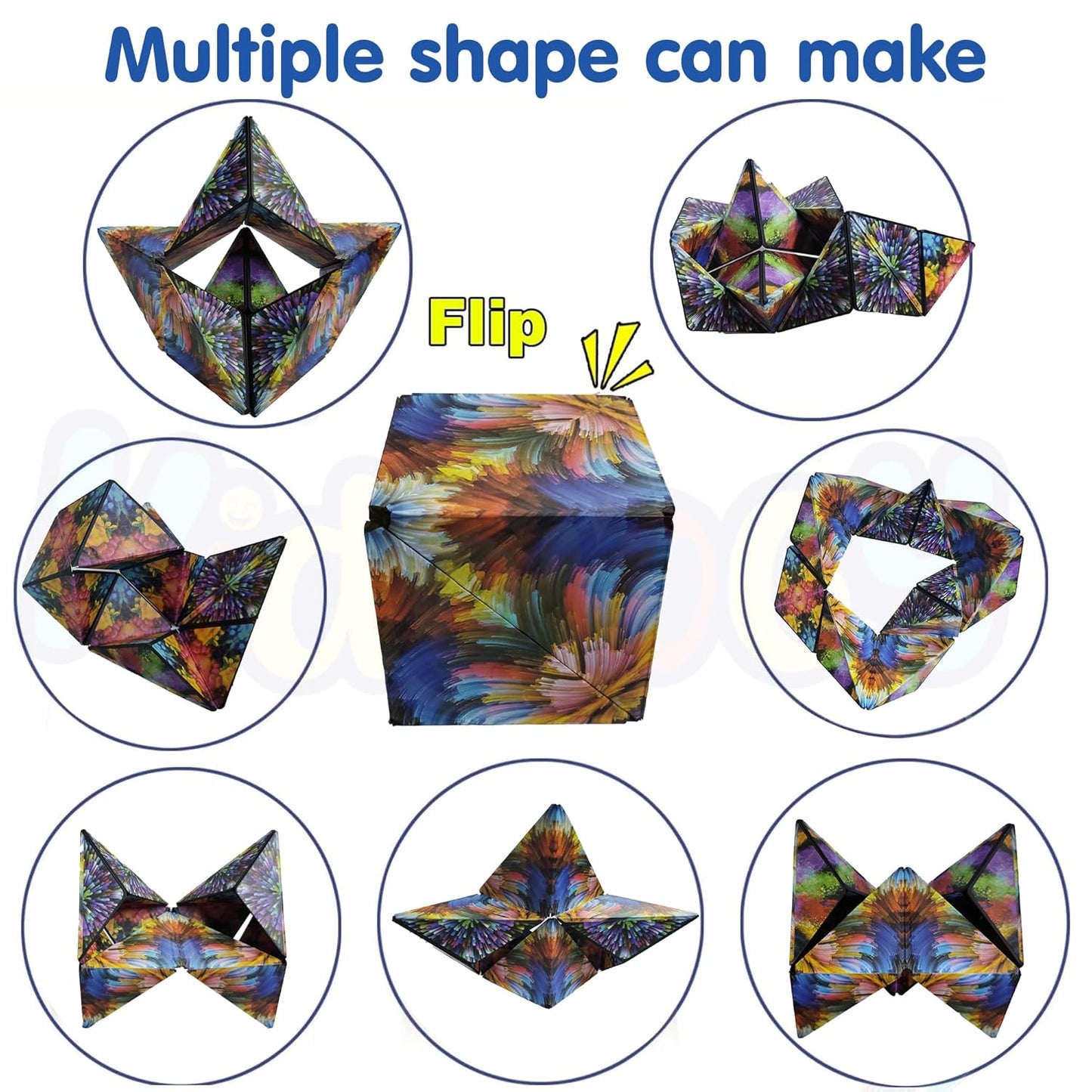 Magic Rubik Cube | Infinity Cube with Rare Earth Magnets Transforms into Over 70 Shapes | 3D Fidget Mind-Challenging Fun Game