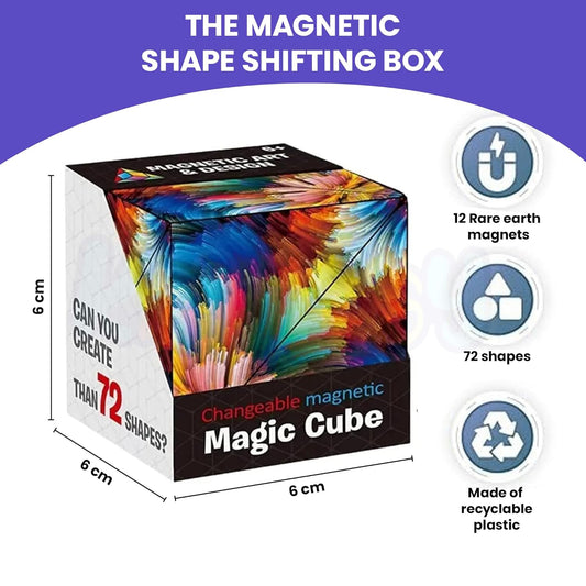 Magic Rubik Cube | Infinity Cube with Rare Earth Magnets Transforms into Over 70 Shapes | 3D Fidget Mind-Challenging Fun Game