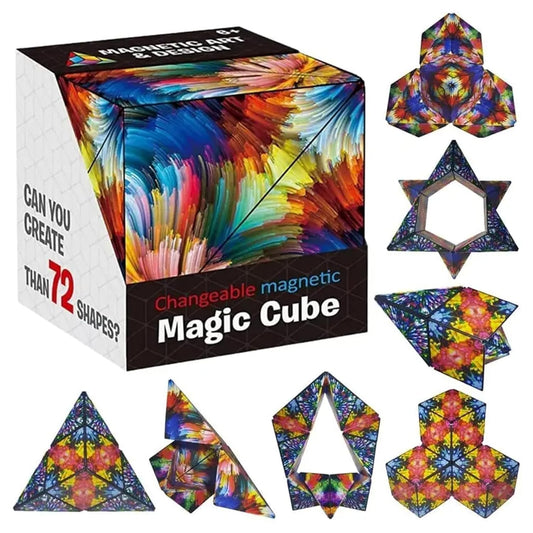 Magic Rubik Cube | Infinity Cube with Rare Earth Magnets Transforms into Over 70 Shapes | 3D Fidget Mind-Challenging Fun Game